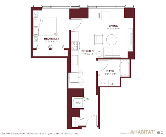 Penthouse 02 Floor Plan at Cassidy on Canal, Chicago, IL, 60654