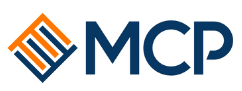 The image is a logo with the letters MCP and a design element.
