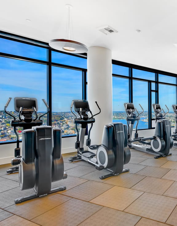 Cardio and Strength Equipment in the Fitness Center at Cirrus, Seattle, Washington