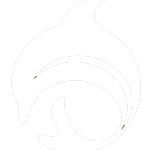 A grey silhouette of a dolphin is shown.