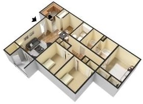 Hidden Meadows Apartments 3x2 Floor Plan
