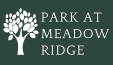 Park at Meadow Ridge Logo with white tree and words on green background