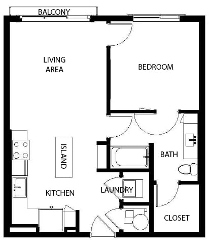 Axio at Carillon - A5- 1 Bedroom 1 Bath - 2D