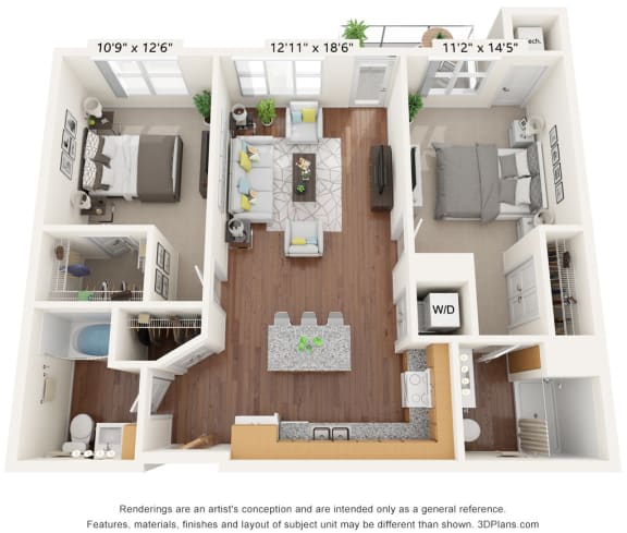 Brighton Oaks_2 Bedroom Floor Plan_2B