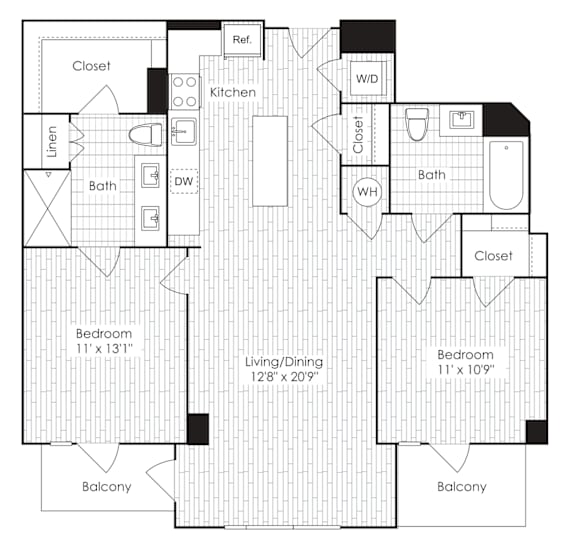 C2a floor plan at Dock 79, District of Columbia