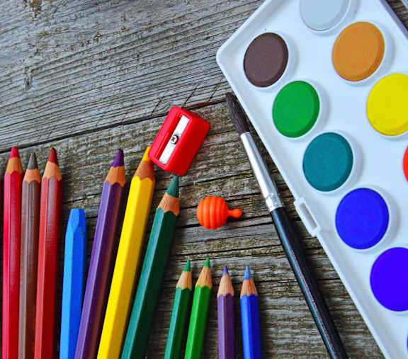 School supplies representing education near Skyler Ridge Apartments in Overland Park