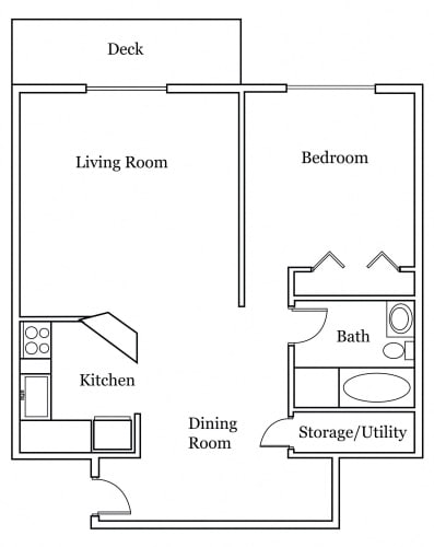 Floor Plan  1 Bedroom 1 Bathroom