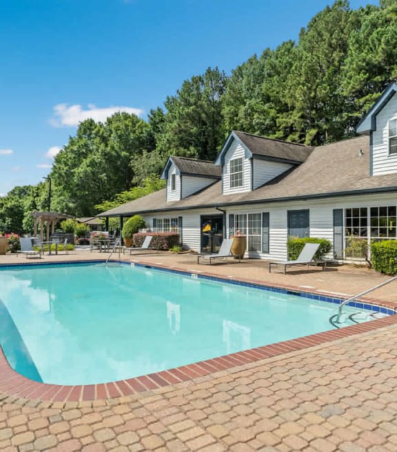 Outdoor pool at Corners at 1700 apartments
