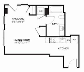 A14 Floor Plan at Corner 63, Seattle, 98115
