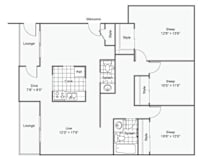 A floor plan of the Westmoreland unit