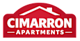 The image is a logo of Cimarron Apartments.