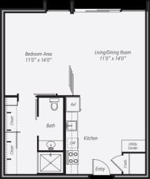 A2 (Premium) 1 bed 1 bath - 730 sqft  at Vera Cortez Hill, San Diego, CA, 92101