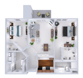  Floor Plan Washington - 2 Bed, 2 Bath