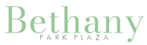 A logo with the words Bethany Park Plaza.