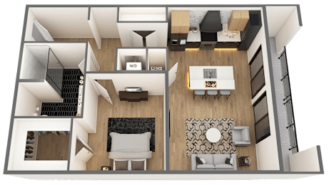 Grand Army Floor Plan at Chelsea Apartments, Missouri, 63112