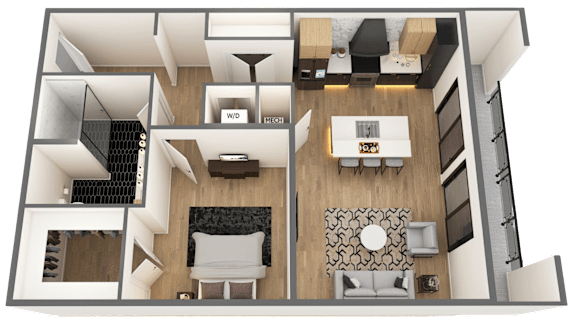 Grand Army Floor Plan at Chelsea Apartments, Missouri, 63112