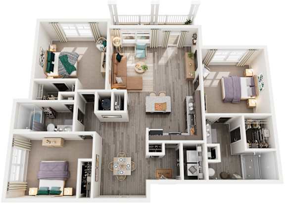 3 Bed 2 Bath Floor Plan | 1,375-1,484 Sq. Ft. at Retreat at Arden Farms in Arden, NC