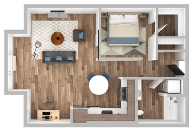 The Gabe Apartments in Portland, Oregon 1I Floor Plan