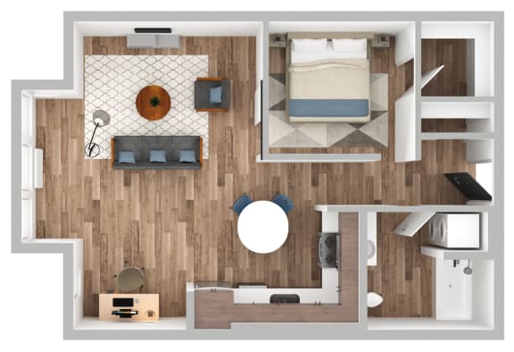The Gabe Apartments in Portland, Oregon 1I Floor Plan