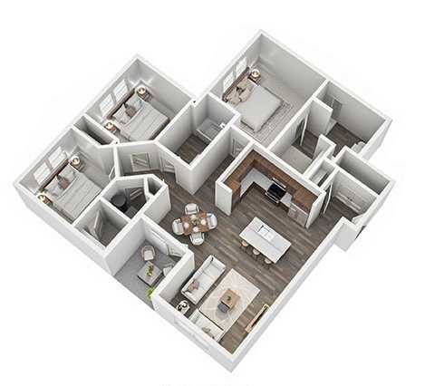 3 bed 2 bath at Stonegate Crossing Apartments, Clive