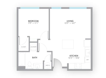 Relay Floor Plan at AMP Apartments, PRG Real Estate, Kentucky, 40206