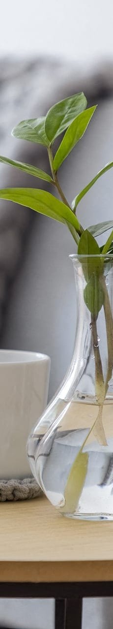a flower in a vase on a table with candles