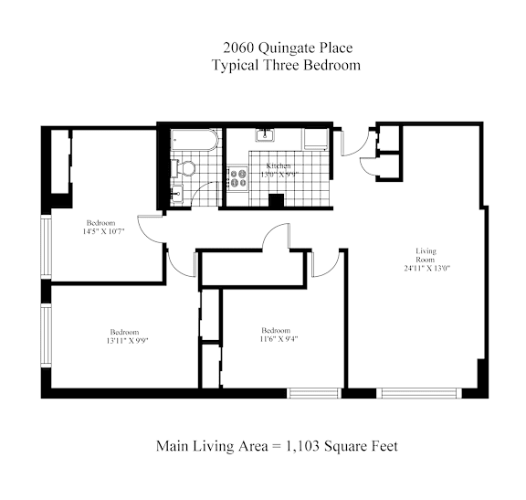 Typical 3 Bedroom Floor Plan