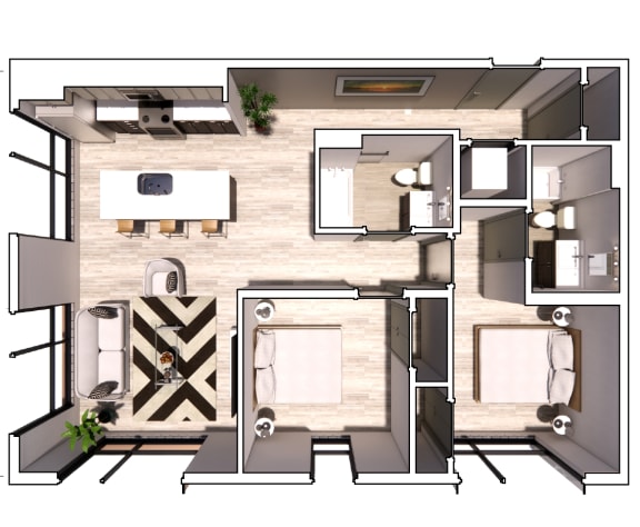 floor plan of the renovated home