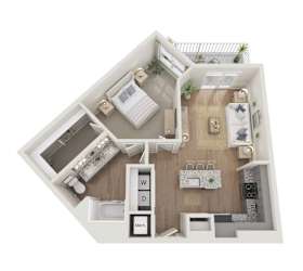 A 3 bedroom apartment with 1 bathroom is 814 square feet.