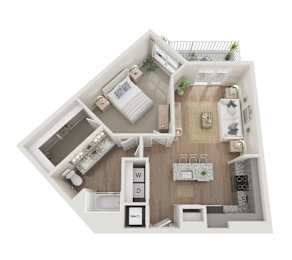 A 3 bedroom apartment with 1 bathroom is 814 square feet.