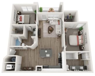 Town Center East - B1 - 2 Bedroom 2 Bath
