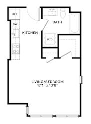 A9 Floor Plan at Corner 63 Apartments in Seattle, Washington