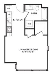 A9 Floor Plan at Corner 63 Apartments in Seattle, Washington