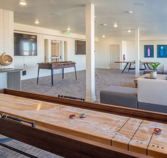 a pool table in the middle of a living room