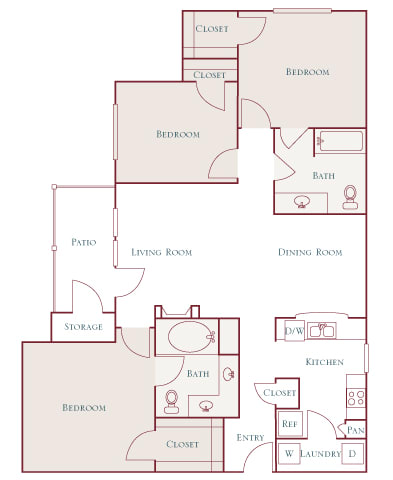 Belle Harbour Apartments - C1 - 3 bedrooms and 2 bath