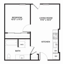 C12 MFTE Floor Plan at Corner 63 Apartments in Seattle, Washington