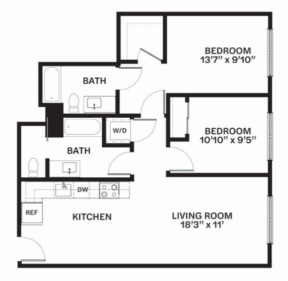 F2 Floor Plan F2 Floor Plan at Corner 63, Washington