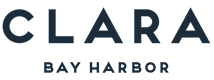 A green background with the words Clara Bay Harbor.