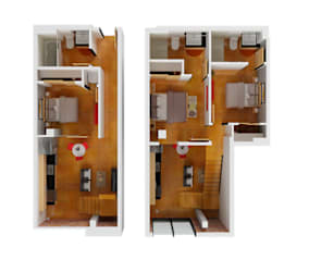 Three bedroom floor plan at Arc Light, California, 94107
