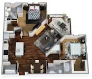 2 Bedrooms and 2 Bathrooms Floor Plans A at Century Town Center, Florida, 32607