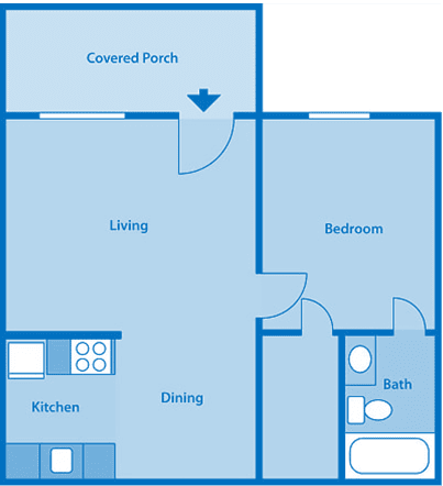 Tanglewood One Bedroom Small Floor Plan