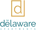 The logo for The Delaware Apartments.