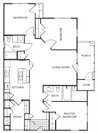  Floor Plan 3 Bedroom 2 Bathroom