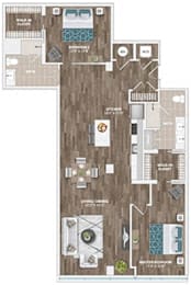 B18B Floor Plan at Sinclaire on Seminary, Alexandria Virginia