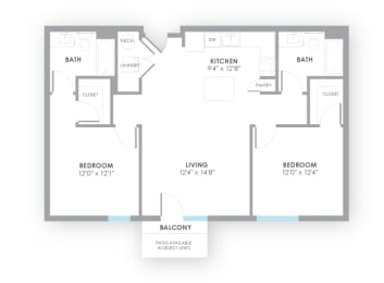 Fuse Floor Plan at AMP Apartments, PRG Real Estate, Louisville, KY