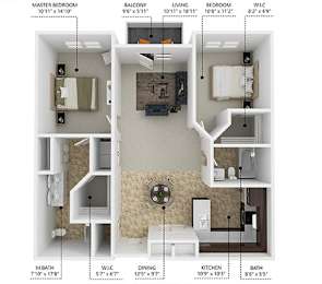C3 Floor Plan at Lake Shore Apartments, Iowa, 50021
