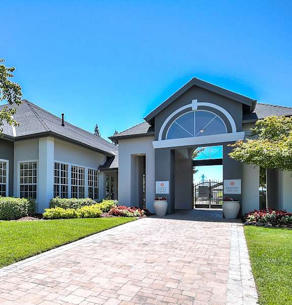 Leasing office entrance at Rosemeade Apartments, Roseville, California