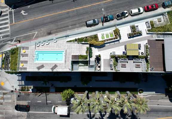 Aerial shot of rooftop