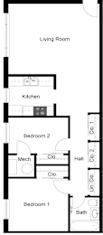  Floor Plan 2 Bedroom