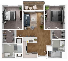 BLVD at Revere Beach - B4 - 2 bedroom - 2 bath - 3D